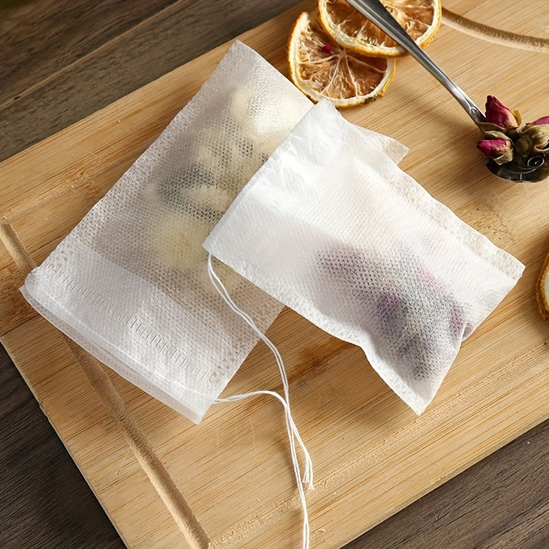 Set of 200 Spice Bags - Ideal for Cooking, Making Soup, or Infusing Tea. These Reusable Drawstring Bags are Transparent and Nonwoven, Perfect for Tea Lovers and Parties. Great for Filtering Spices and Teabags, a Must-Have Kitchen Gadget at an Affordable