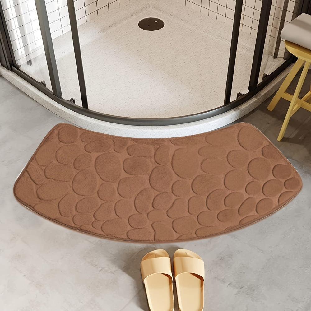 This versatile pebble curved bathroom mat is perfect for any room in your home. Its absorbent and quick-drying material makes it a great kitchen floor carpet, while its non-slip design and super soft texture make it ideal for entryways. Use it in the