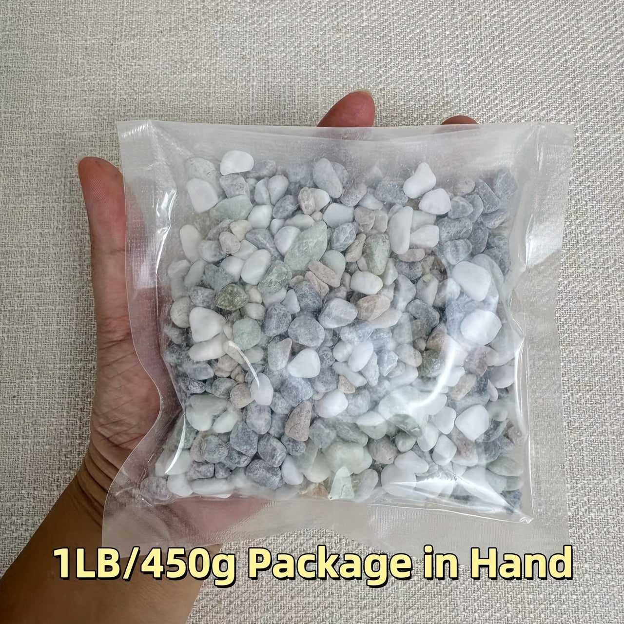 1LB/450g Green Crystal Pebbles for landscaping, aquarium gravel, home decoration, and DIY projects.