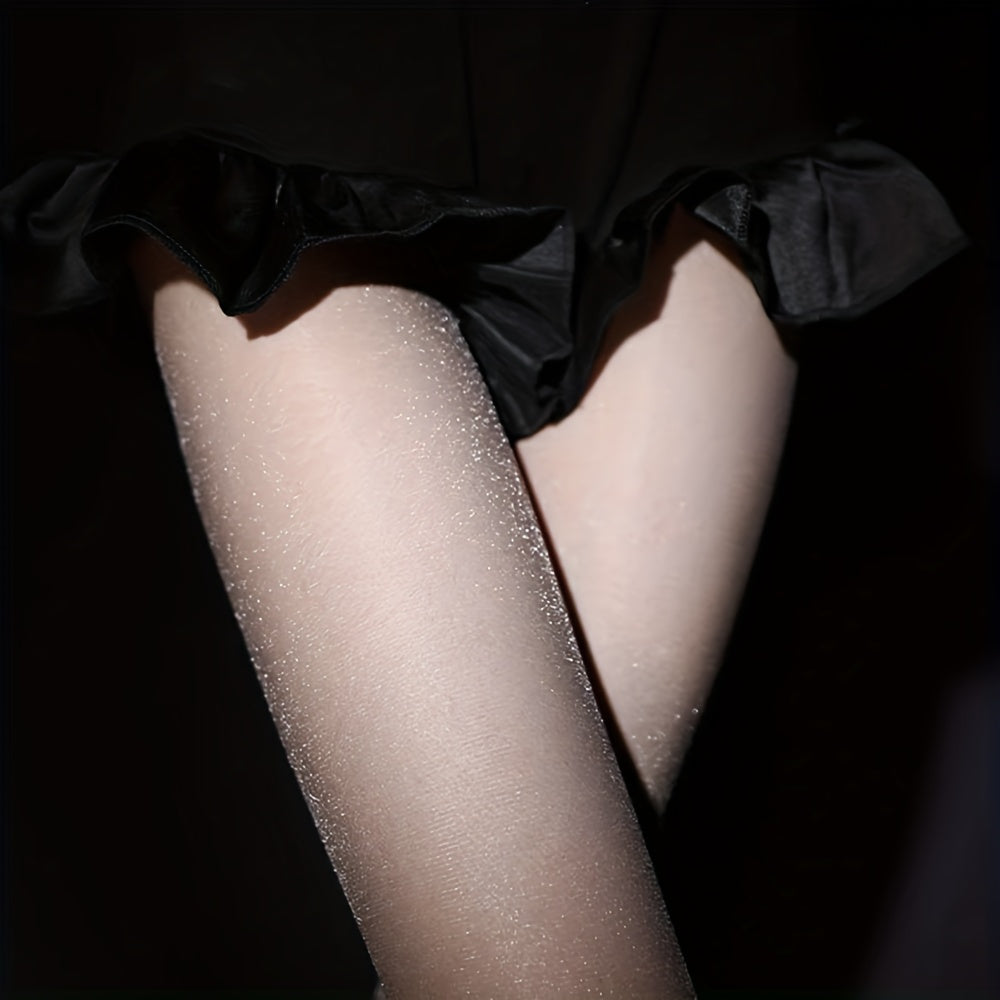 Thin, high-waisted pantyhose for women.