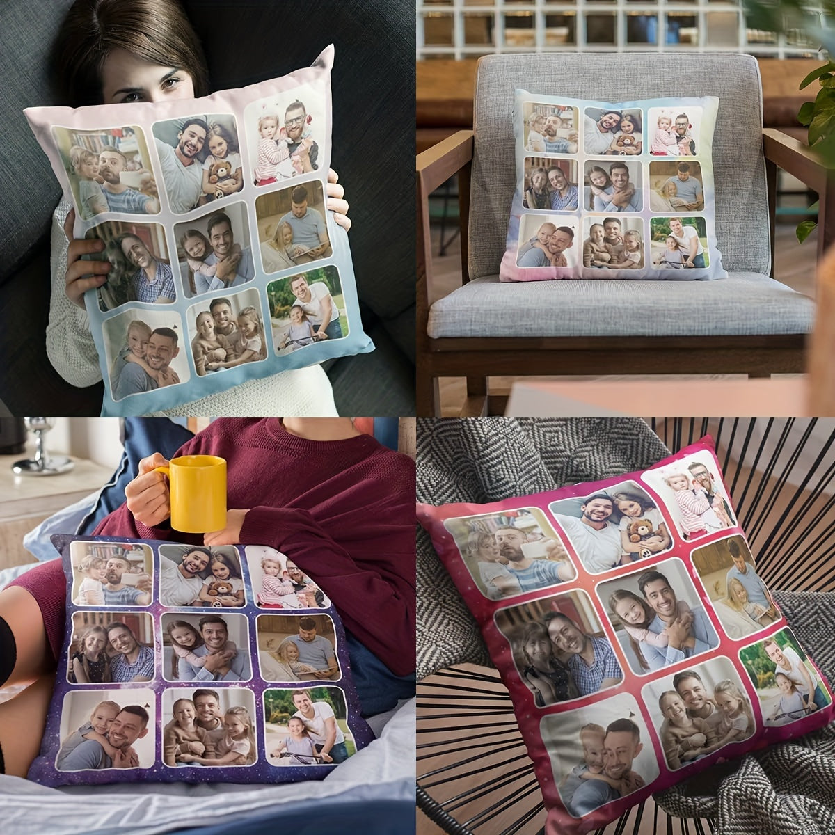 Personalized Polyester Throw Pillow Cover, 45.72x45.72 cm, Set of 1 - Ideal Gift for Couples, Parents, Friends - Perfect for Birthdays, Special Occasions - Customizable with Any Image - Suitable for Ages 14 and Up - Various Color Options Available