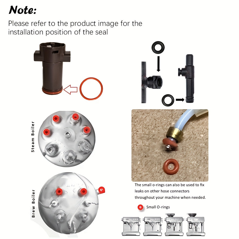 Complete O-ring Gasket Seal Set with Key Tool for Jura Capresso/Impressa Machines, including Brew Group and Drainage Valve O-ring. Compatible with a wide range of Jura C, E, ENA, F, J, S, Z, X, Cappuccino Maker Series Machines.