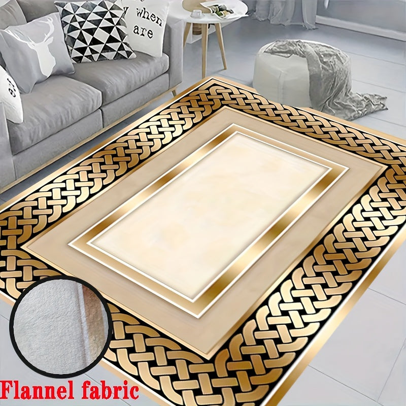 One piece of European-style luxury and elegant bedroom carpet, designed with water absorbency and cleanability in mind. This non-slip floor mat is perfect for use in entrances, living rooms, kitchens, and bathrooms. It weighs 480g and has a thickness of