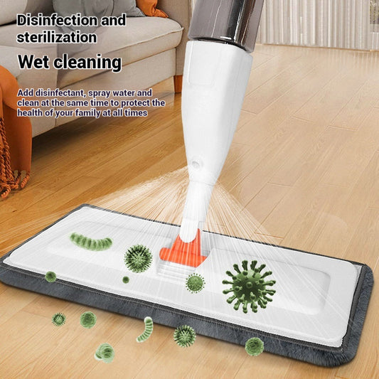 Stainless Steel Microfiber Spray Mop with Disinfectant Dispenser for Easy Cleaning of Floors and Surfaces in Bedroom, Bathroom, and Living Room