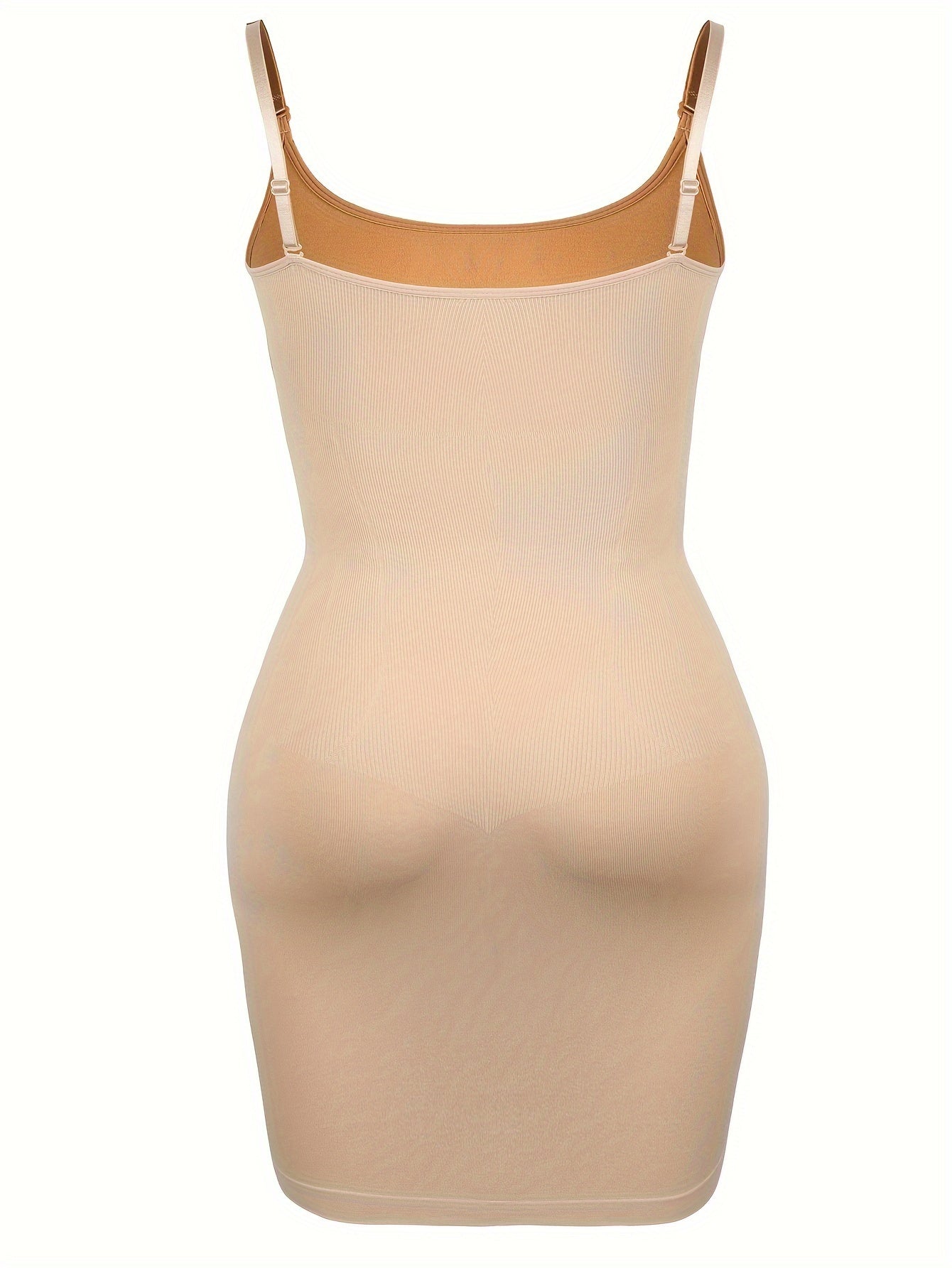 Women's body shaper lingerie dress with tummy control and non-slip spaghetti straps.