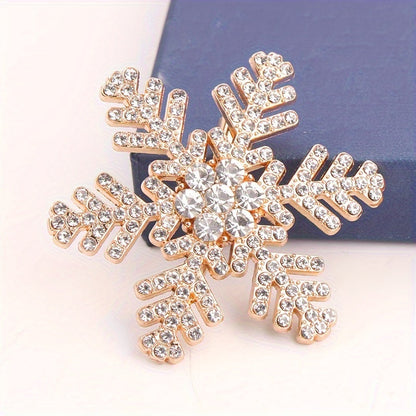 This set of elegant Christmas snowflake brooches features sparkling rhinestones and artificial crystals, creating a vintage and unique snowflake design. Perfect for adding a festive touch to your Christmas outfits, these brooches are ideal for holiday