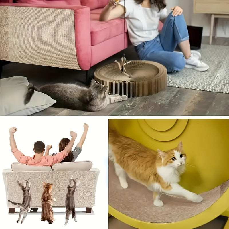 DIY self-adhesive carpet for cats, with scratching board, climbing mat, tree stand, and climbing stickers. Protects furniture and entertains cats.