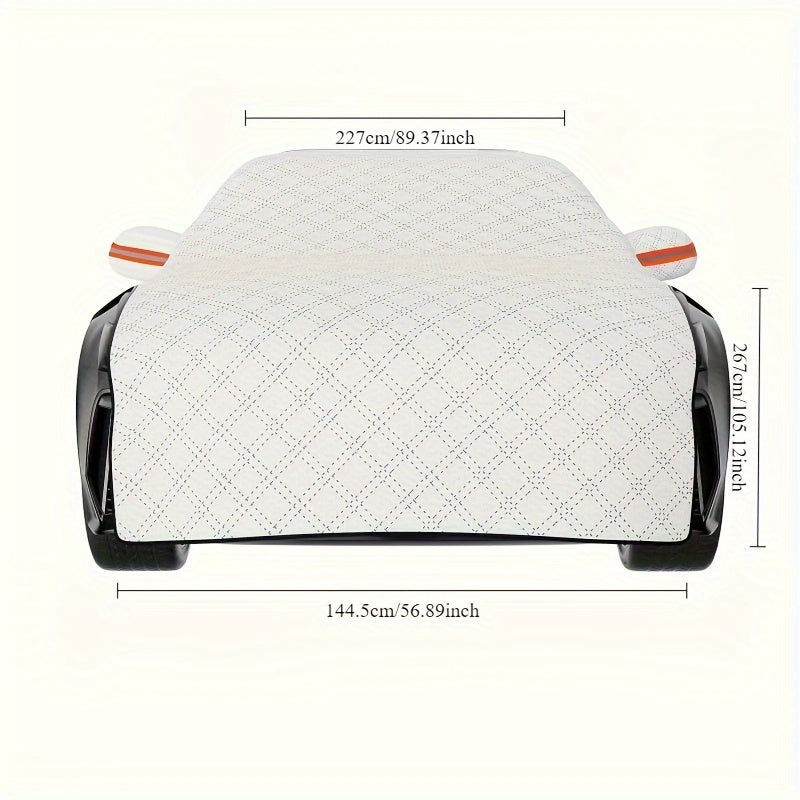 Durable nylon windshield cover for all seasons.