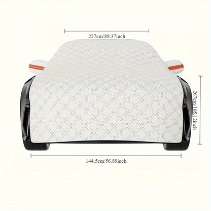 Durable nylon windshield cover for all seasons.