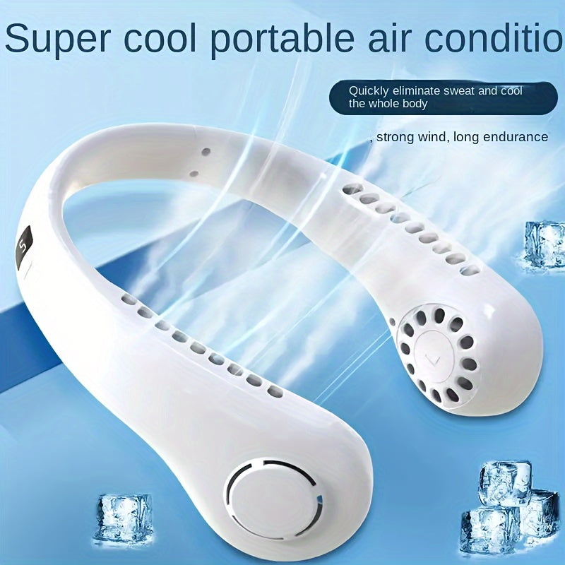 One-piece, sleek design, perfect for summer at home, on-the-go, or while working or studying. The Hanging Neck Fan features 5-speed wind adjustment, an LED display, and an ultra-lightweight body for all-day wear. Ideal for keeping cool during summer