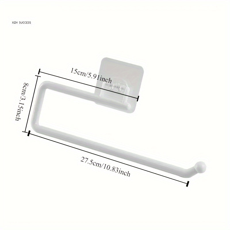 Легко устанавливаемый держатель для бумажных полотенец с встроенным крючком - не требует сверления, идеально подходит для организации кухни и ванной комнаты