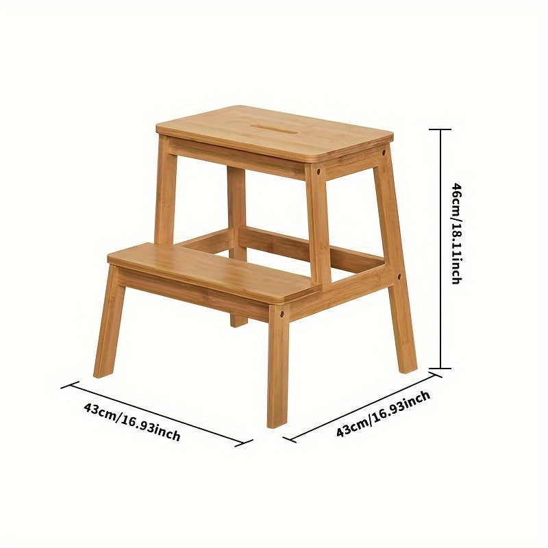 One-piece two-layer step stool for non-slip indoor use, multifunctional, simple, and convenient for climbing steps in libraries, offices, and homes.