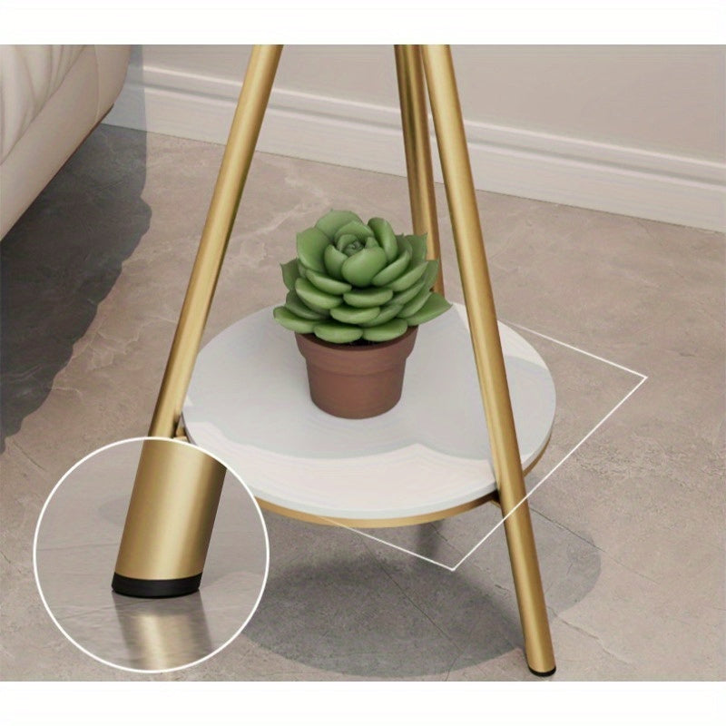 Modern tempered glass side table with metal frame, sleek design for indoor/outdoor use, with options for black/white/golden legs. Ideal for living room or bedroom as a bedside nightstand.