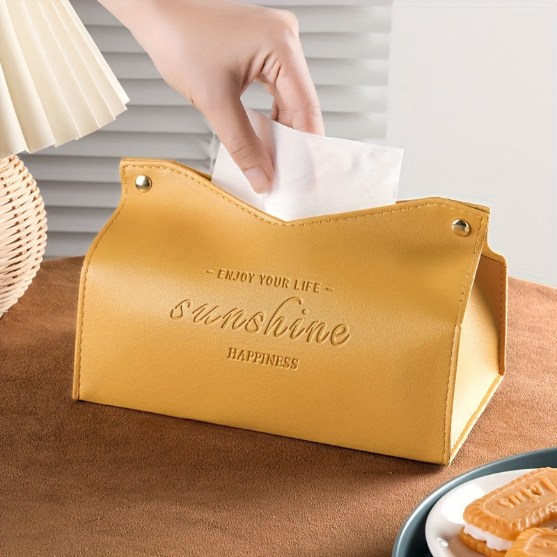 1 piece of leather tissue box for car and home decoration, large storage box for napkins, suitable for living room, bedroom, kitchen, and desktop. Makes a perfect Christmas or Halloween gift.