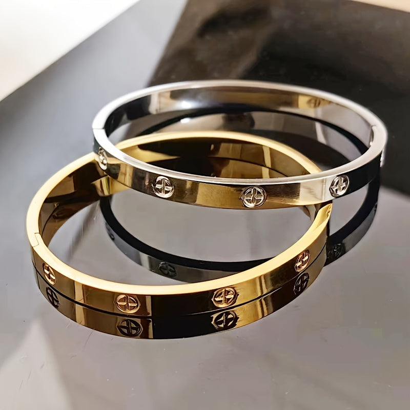 Timeless cross-border fashion delicate titanium steel bracelet, perfect for those with a unique sense of style. This simple and elegant hand circle is designed to never fade, exhibiting a cross temperament suitable for both men and women. Crafted from