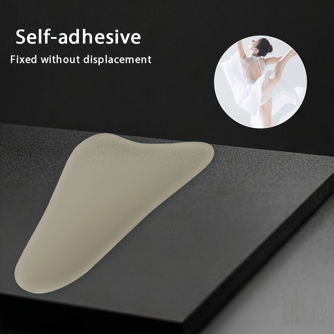 Invisible silicone pad for yoga pants and close-fit clothing, hand washable and breathable, solid color, non-textile weave, for adult women's underwear.