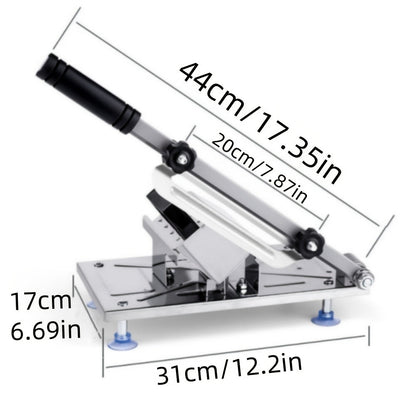 Dragon Treasure Stainless Steel Manual Meat Slicer with Rectangle Blade - Less Than 1L Capacity for Beef and Mutton. Ideal for Rolling, Fat Trimming, and Hot Pot Preparation. No Electricity Needed.