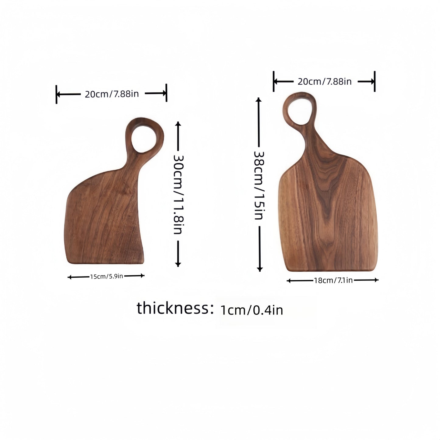 Pair of 2 Handmade Walnut Wood Cutting Boards for Couples - High-Quality and Attractive Kitchen Tools