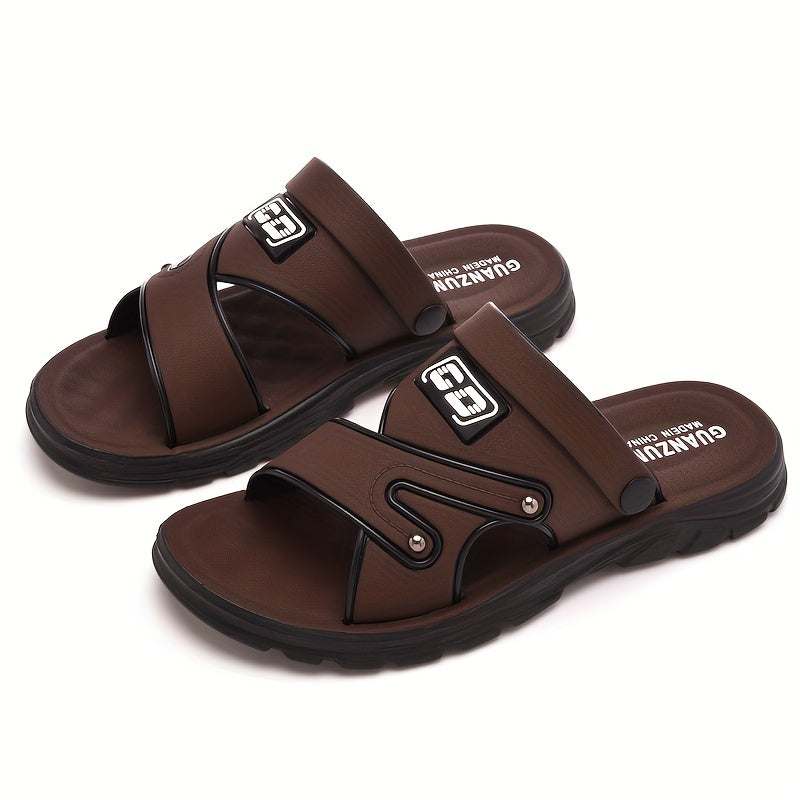 Casual men's sandals for summer outdoor wear with alphabet design and dual-purpose function.