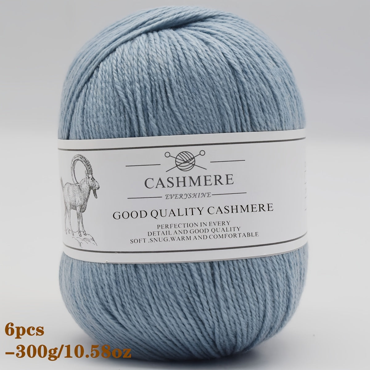 6-Pack Luxurious Cashmere Yarn for Knitting and Crocheting - Soft, Warm, Durable 80% Cashmere 20% Acrylic Blend - Perfect for Sweaters, Pants, Gloves, Hats, and DIY Crafts - 1.76oz Each