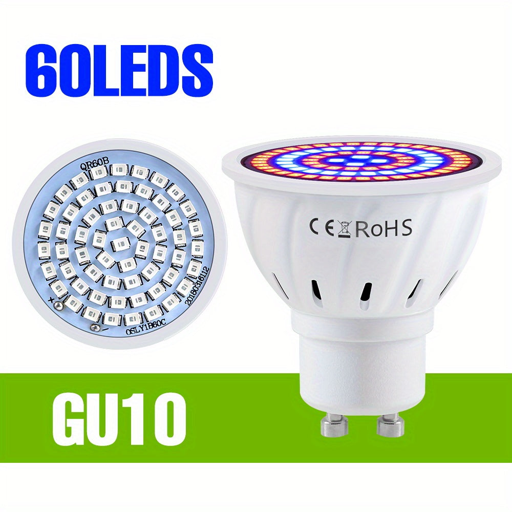 E27 LED Grow Light Bulb for Indoor Plants, Full Spectrum Hydroponic Lamp with 48/60 SMD2835 LEDs, Suitable for Greenhouse Tent Gardening.