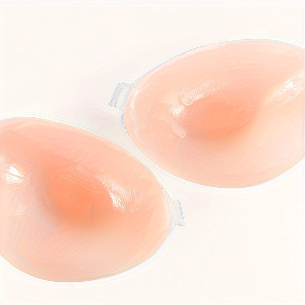 Seamless strapless push up silicone bra for women, invisible stick-on lift bra.