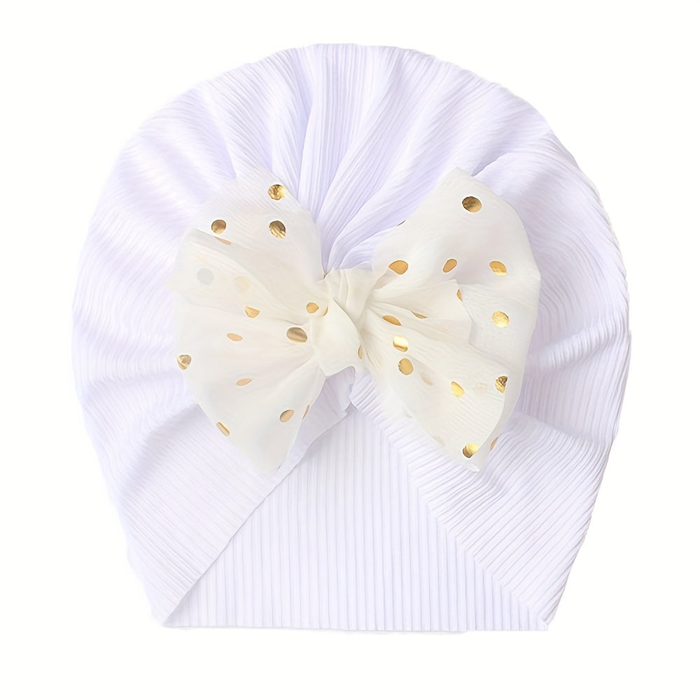 Baby bow headband with threaded thin girl hat