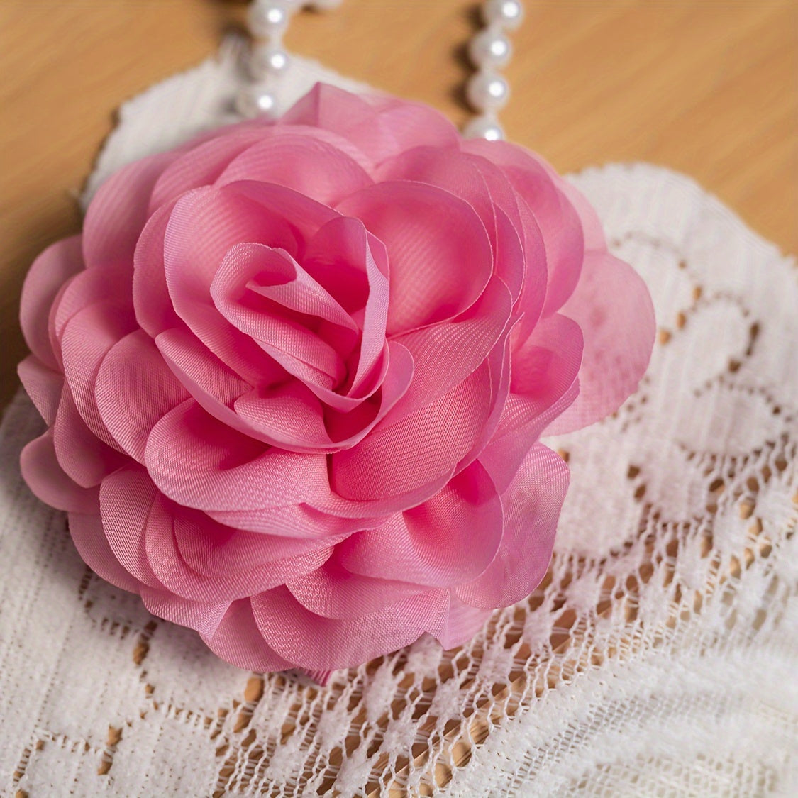 Charming Pink Ballet Tutu Skirt & Floral Headband Set for Kids - Made of Nylon, Ideal for Girls' Photo Sessions