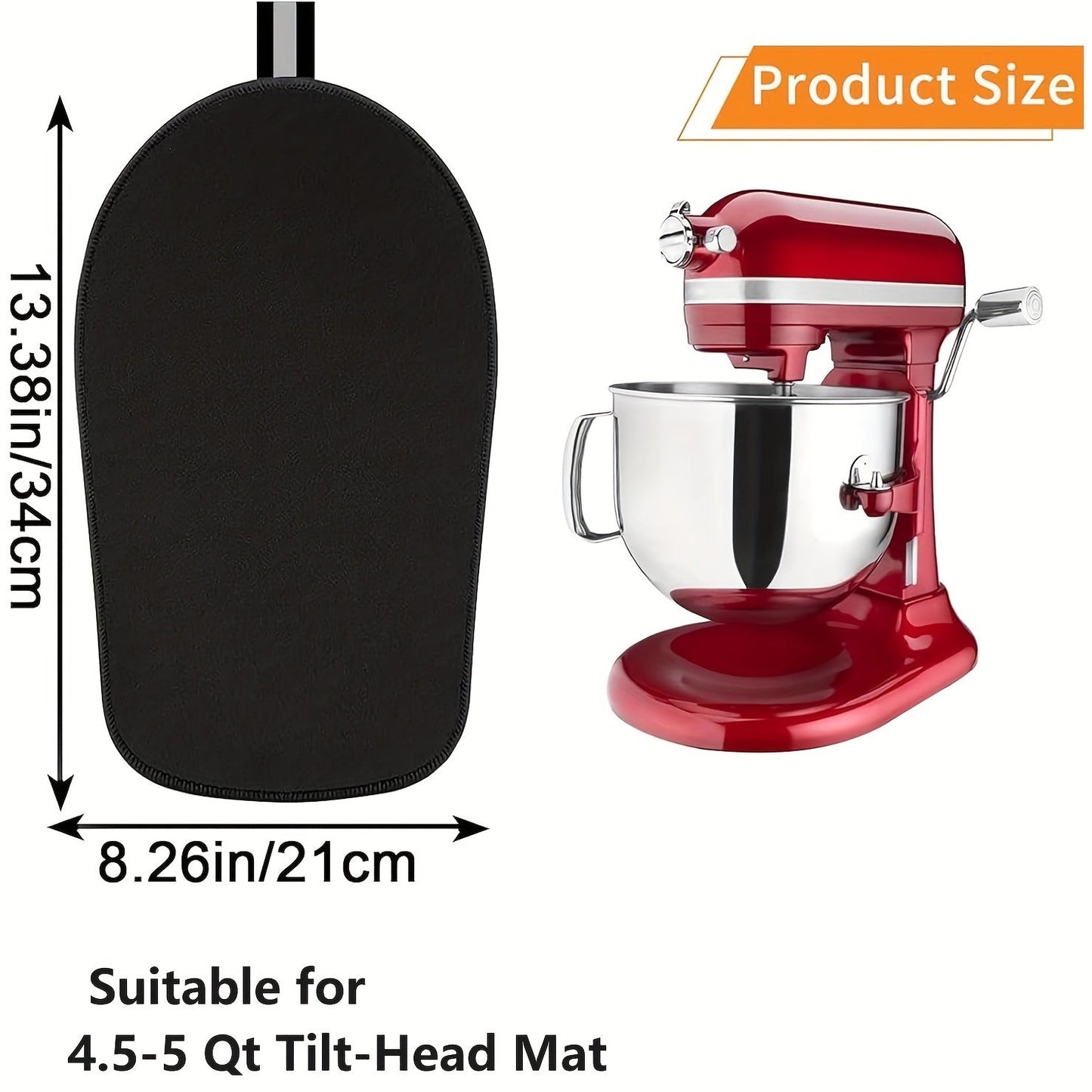 Sliding Mat for 5-8 Quart Bowl-Lift Stand Mixers with Reflective Strip, Non-Slip Pad, and Durable Stitched Edge. Compatible with Mixer Brands, Saves Space for 4.5-5 Quart Tilt-Head Mixers.