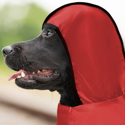 Adjustable Reflective Pet Raincoat for Dogs - Hand wash only, all-size fit, durable woven polyester, easy pullover design with secure fastening - Versatile red raincoat for dogs of all