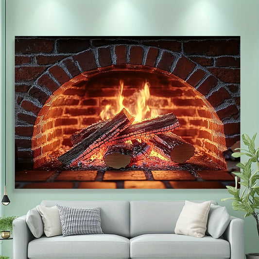 Dress up your fireplace for birthdays, anniversaries, and themed parties with this durable polyester backdrop featuring a cozy winter scene. Perfect for adding a festive touch to your Christmas decor.