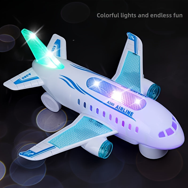 [Top Pick] Fun Airplane-Shaped Toy Featuring Vibrant Lights & Moving Music - Ideal Present for Kids Ages 3 and Up, Requires Batteries (Not included)