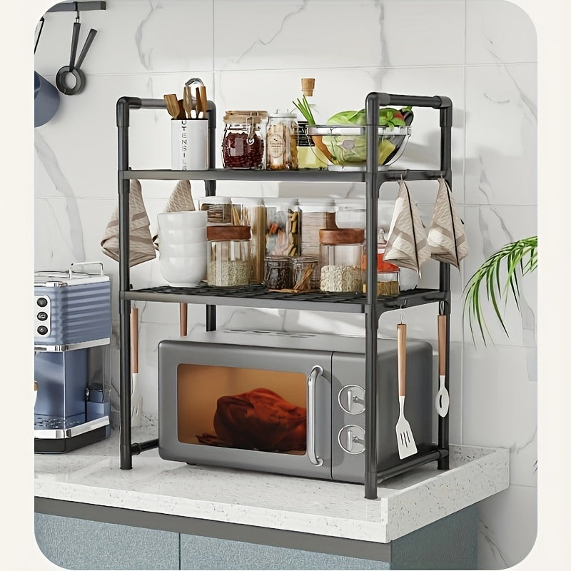 Plastic Kitchen Shelves with Adjustable Design, Pull-Out Pantry Organizer featuring Dividers, Under Sink Cabinet Storage Solution, Simple Assembly without Electricity Needed, Stylish addition to Home Kitchen Furniture.