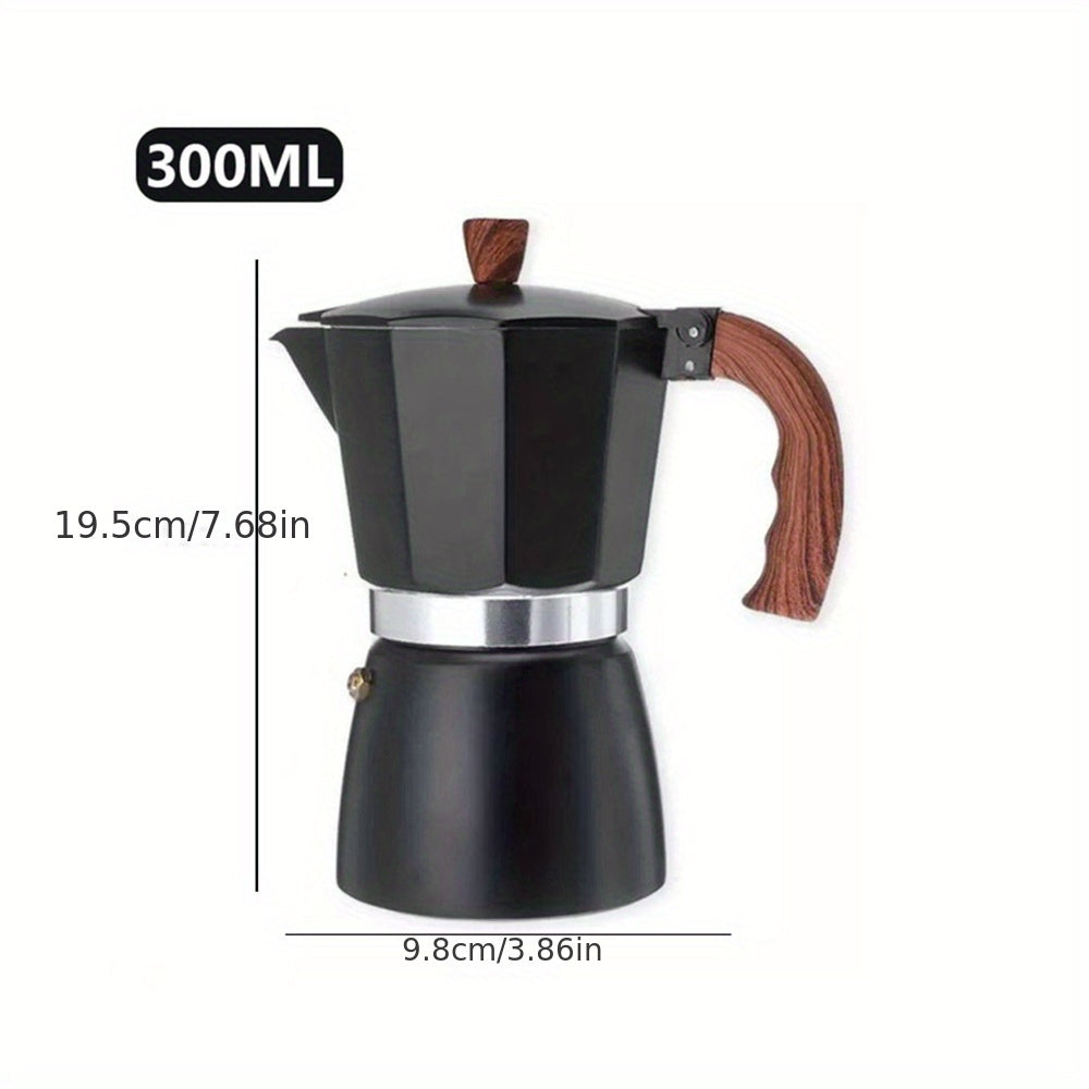 300ml Aluminum Coffee Maker with Moka Cafeteira Expresso Percolator Pot for Italian Concentrated Drip Coffee