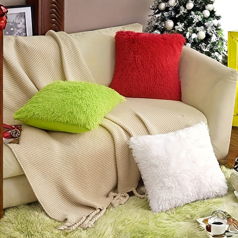 2 Ta'minlangan Yumshoq Yostiq Qoplamalari - Yumshoq Deluxe Plush Fleece - Divan yoki Yotoqxona uchun Rojdestvo Dekor - 40.64x40.64 sm