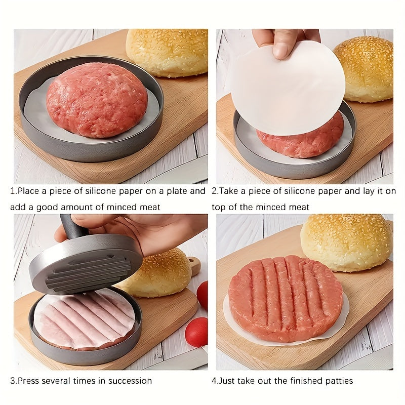 Top quality Metal Burger Press - Great for making Beef, Cheese, and Veggie Patties - Perfect for BBQs and Grilling - Must-have Kitchen Tool