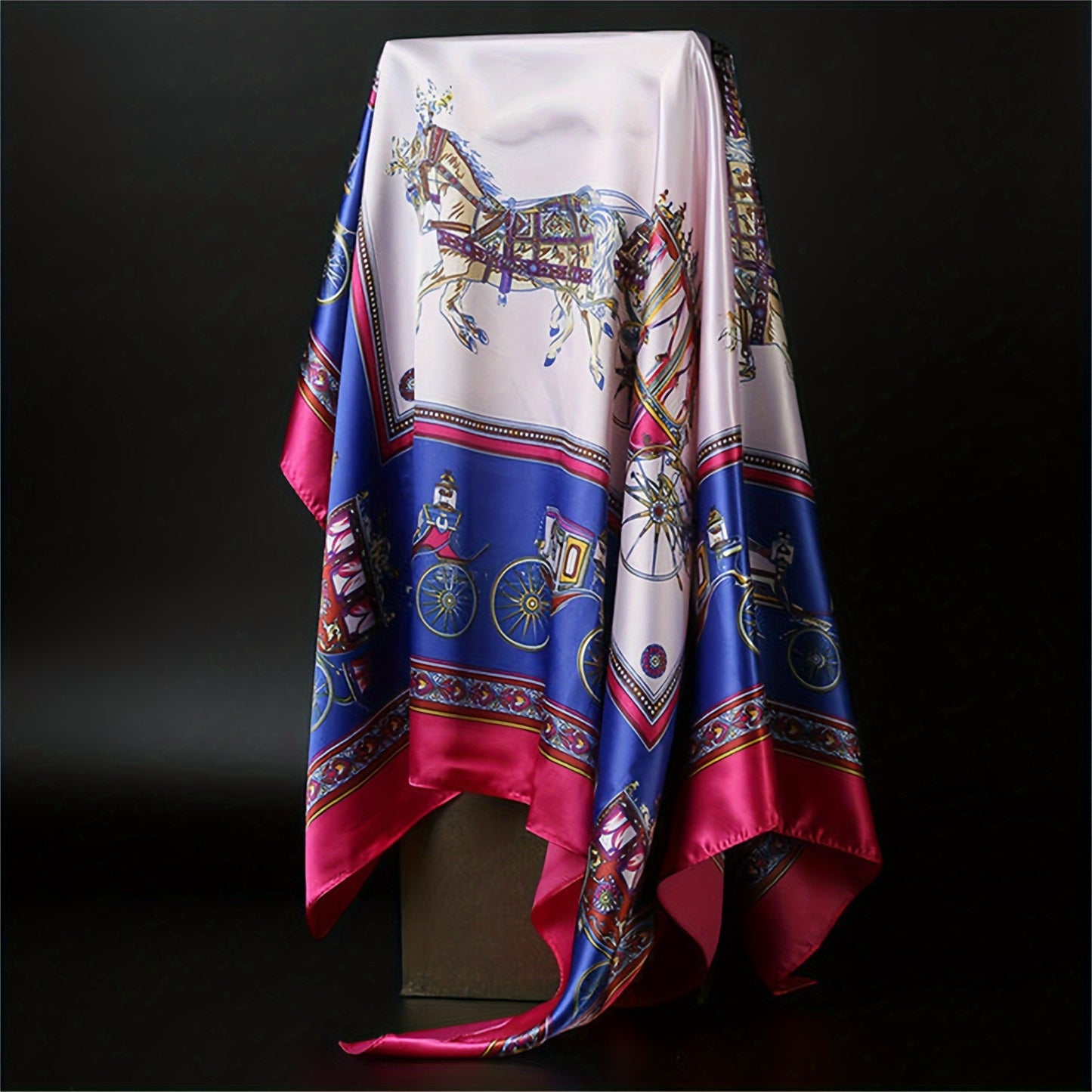 Stylish 89.92cm square scarf for women with trendy prints, ideal for travel and everyday fashion.