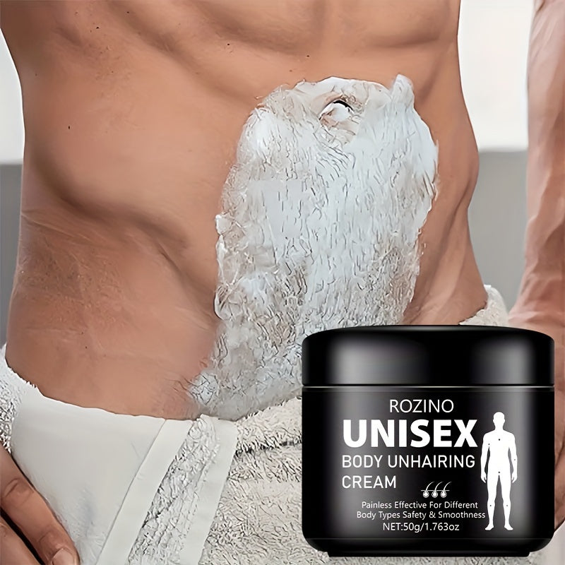 Gentle and effective 50g men's hair removal cream specially designed for all skin types, painless and non-irritating with fast results.