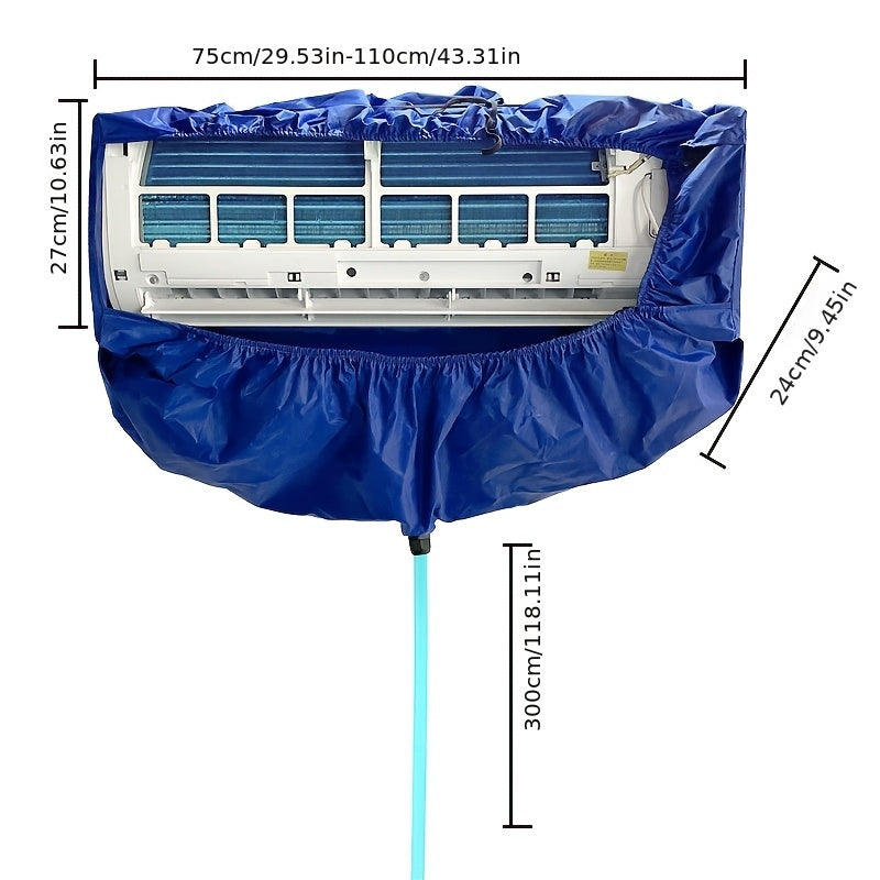 Утолщенный кожух для очистки кондиционера с мешком для сбора воды, комплект навесного чехла для домашнего использования, универсальный размер 1,5P, не требуется электричество, в комплекте с лопаткой-монтировкой и лопатой для кромок