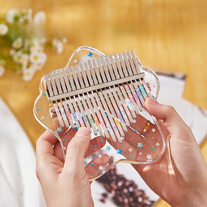 Exquisite 21-note crystal transparent Kalimba thumb piano - ideal gift for birthdays and holidays.