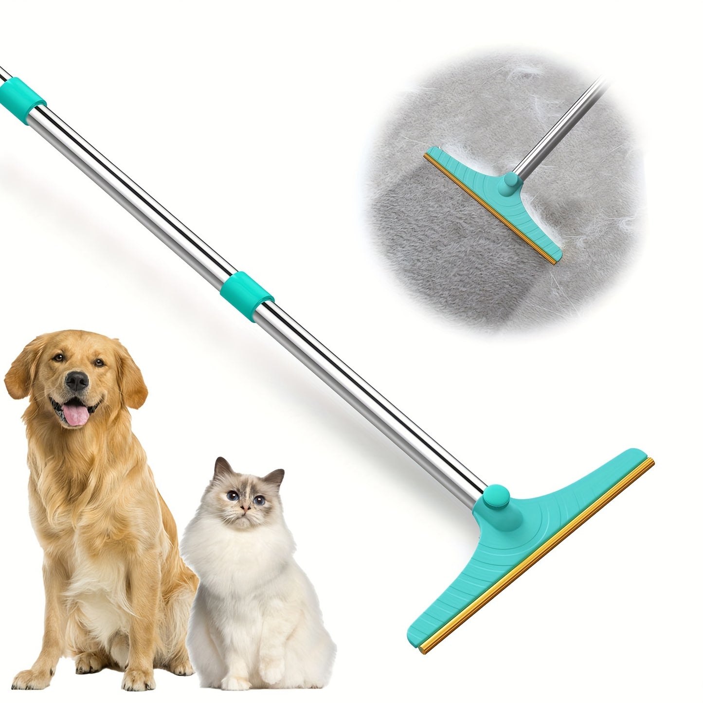 Pet Stretching Deshedding Brush for Dogs, Adjustable, Plastic and Metal, Battery-free