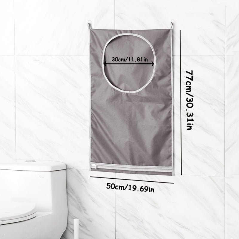 Keep your bathroom organized with this classic style wall-mounted clothes hamper. The large capacity laundry storage bag is made of durable cloth material and features handles for easy transport. Perfect for use in the bathroom or any room in your home.