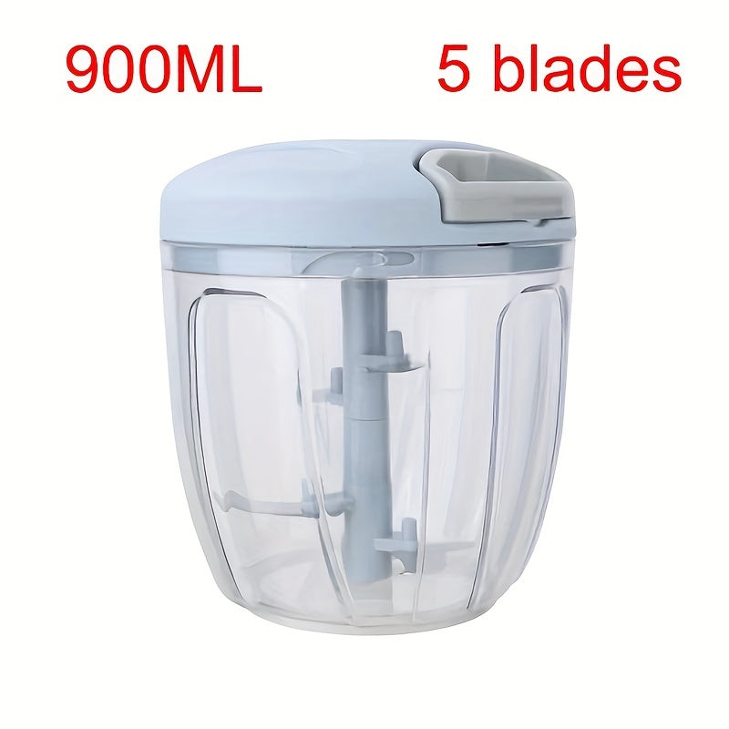 The 1pc Multifunctional Manual Food Processor is a versatile kitchen gadget made of ABS plastic. It can rotary shred vegetables, mince garlic, mash fruits and veggies, and make salads efficiently. The perfect tool for preparing meals in the kitchen.