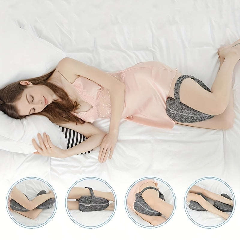 Ergonomic Memory Foam Leg Pillow for Side Sleepers, Designed for Comfort and Pain Relief. Features Detachable, Washable Cover for Easy Maintenance. Perfect for Relieving Sciatica Pain. Enhance Your Sleep Experience with this Leg and Knee Support Pad.