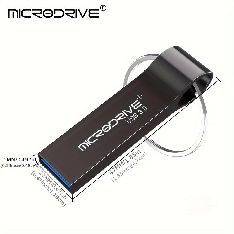 High Speed USB 3.0 Metal Pen Drive with Ring Clasp Pattern - Store your files securely!