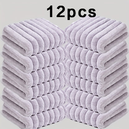 6/12 Pack Coral Fleece Towel Set with high absorbency, soft & comfortable, non-fading, non-shedding qualities. Ideal for everyday use or as a Christmas gift. Contemporary style with a polyester blend, rectangular shape, cartoon theme, knitted fabric, and