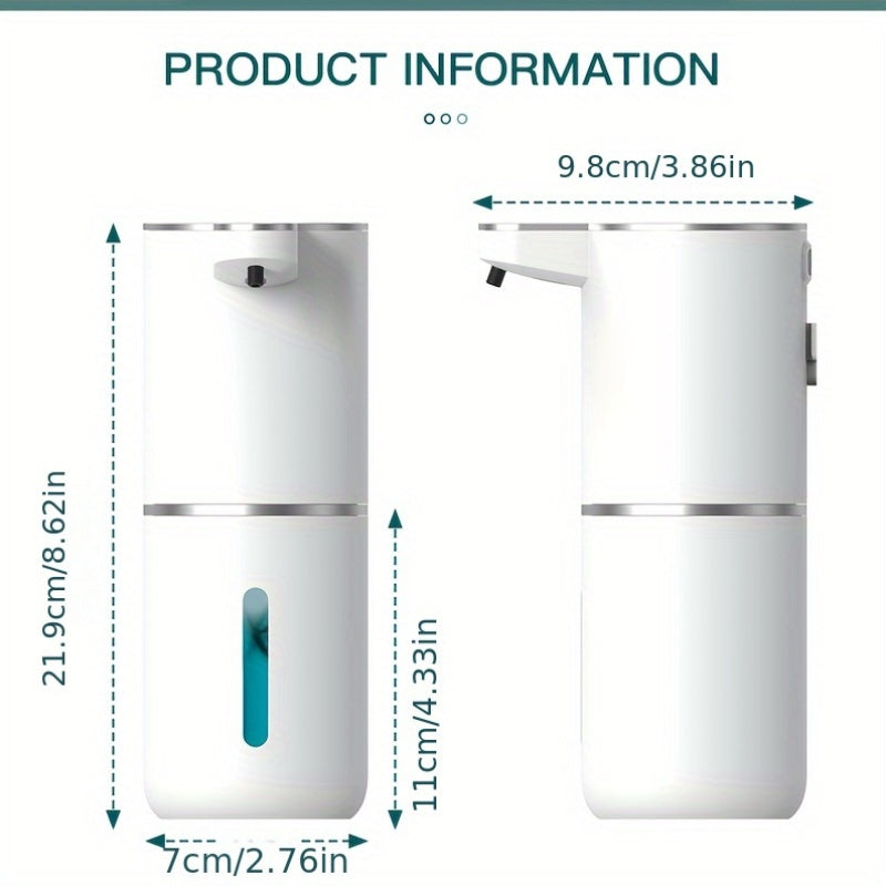 Smart Touchless Automatic Soap Dispenser - Rechargeable USB Foaming Hand Wash Machine with Induction Technology. Features 500mAh Lithium Battery. Perfect for Bathroom and Kitchen Use without Food Contact.