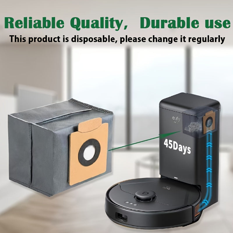 Introducing Eufy X10 Pro Omni & X8 Pro Vacuum Bags - Leak-Proof Dust Bags that Seal in messes, designed specifically for Eufy Robotic Vacuum Cleaners. No power required, easy to replace.