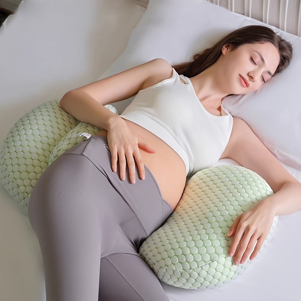 Maternity Pillow with Adjustable & Removable Cover - Soft Full Body Pregnancy Cushion with H/U Shape Convertibility for Back, Belly & Leg Support - Perfect Gift for Expectant Mothers