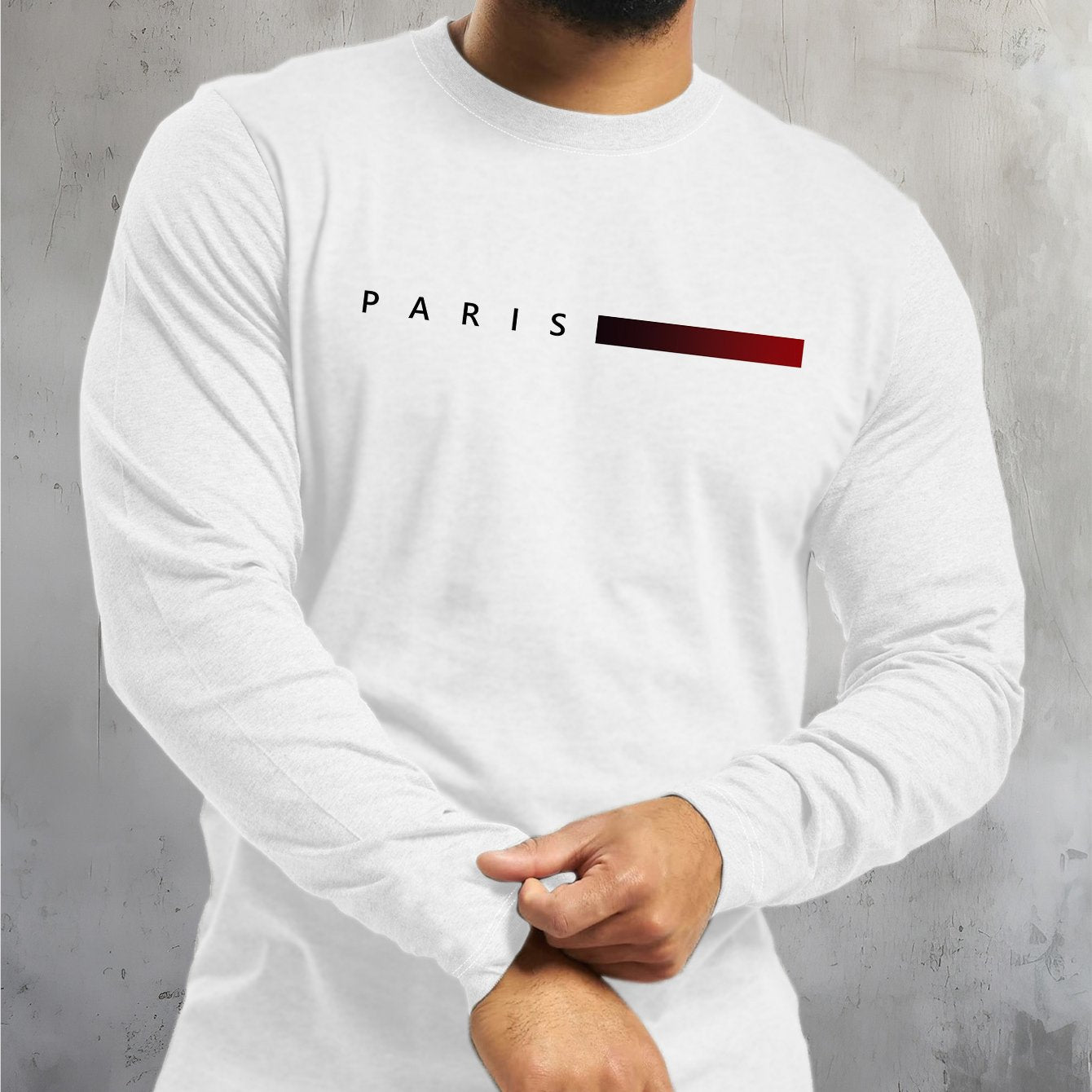 Men's Casual Crew Neck T-Shirt with Unique Paris Print - Breathable Polyester, Machine Washable - Ideal for Summer and Spring.